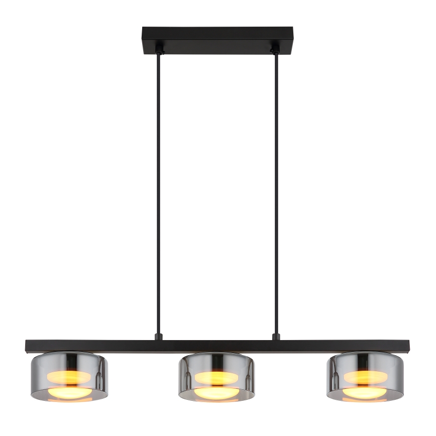 Globo - LED-kattokruunu johdossa 3xGX53/6W/230V savuinen/musta