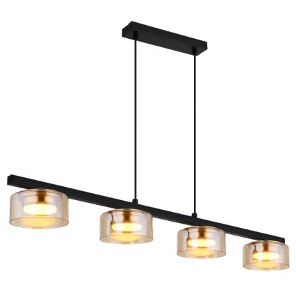 Globo - LED-kattokruunu johdossa 4xGX53/6W/230V savuinen/ruskea
