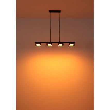 Globo - LED-kattokruunu johdossa 4xGX53/6W/230V savuinen/musta