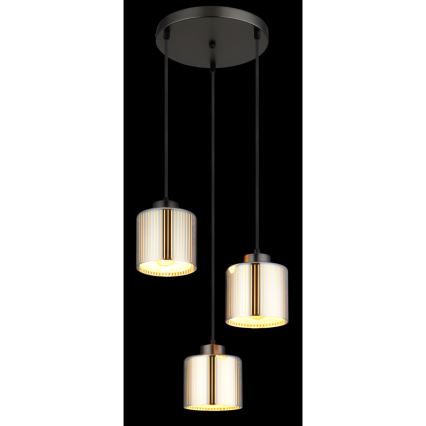 Globo - Kattokruunu johdossa 3xE27/60W/230V kiiltävä kromi halkaisija 33 cm