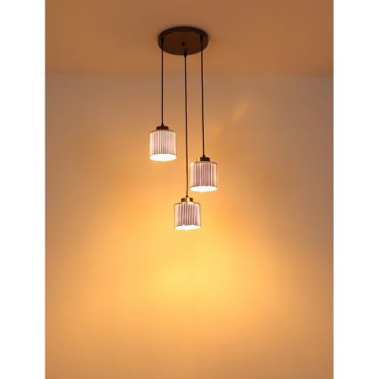 Globo - Kattokruunu johdossa 3xE27/60W/230V kiiltävä kromi halkaisija 33 cm