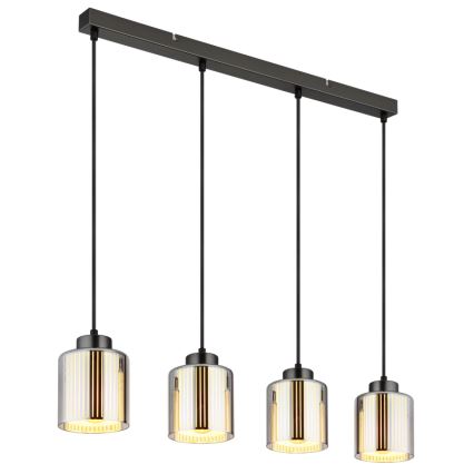 Globo - Kattokruunu johdossa 4xE27/60W/230V kiiltävä kromi