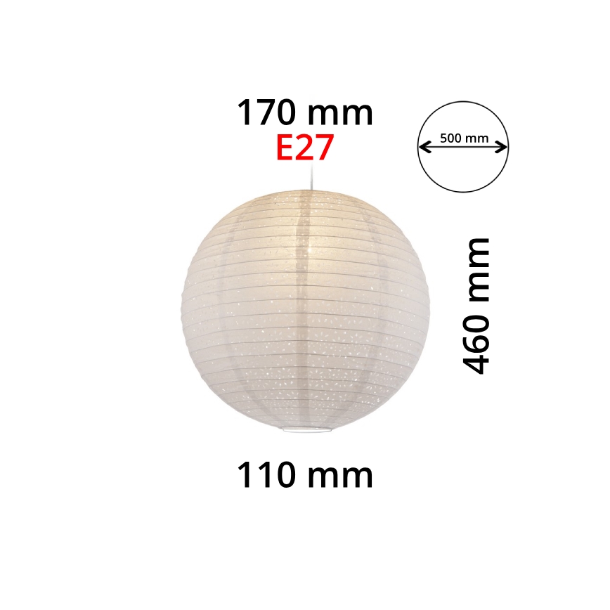 GLOBO 16911 - Lampunvarjostin kattokruunulle VARYS E27 halkaisija 50 cm