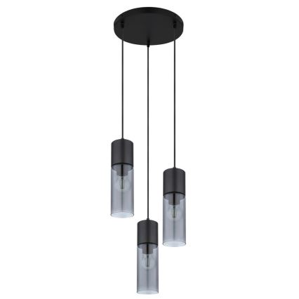 Globo - Kattokruunu johdossa 3xE27/25W/230V halkaisija 30 cm musta