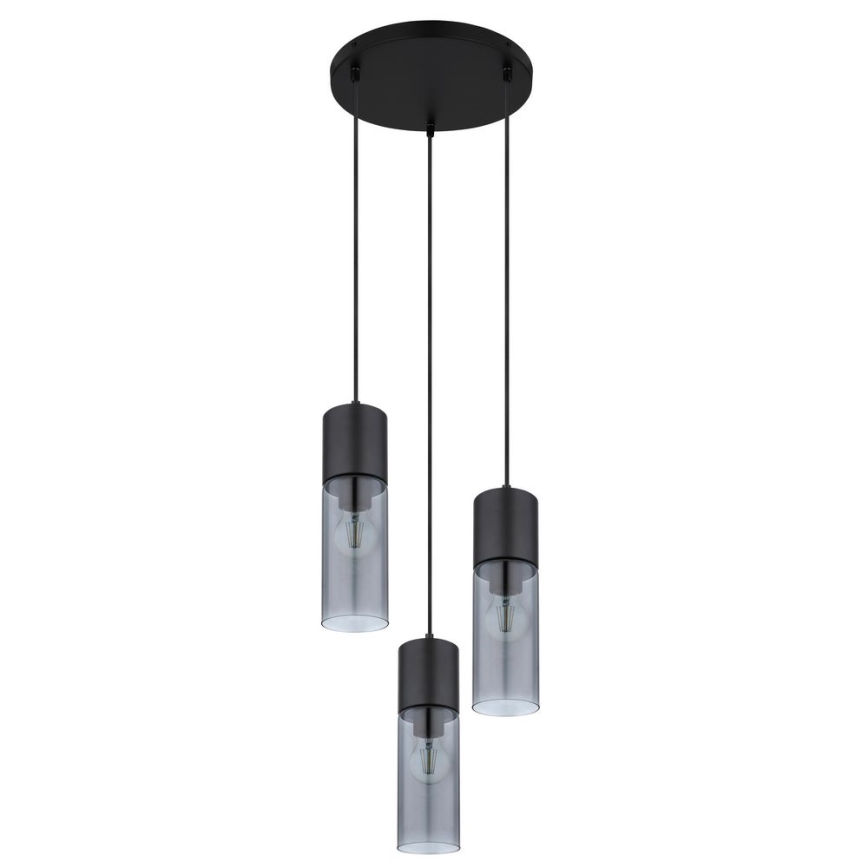Globo - Kattokruunu johdossa 3xE27/25W/230V halkaisija 30 cm musta