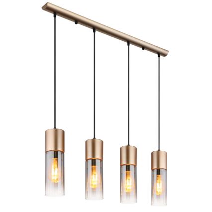 Globo - Langalla ripustettava riippuvalaisin 4xE27/25W/230V pronssinvärinen
