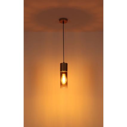 Globo - Riippuvalaisin johdolla 1xE27/25W/230V pronssinvärinen halkaisija 10,5 cm