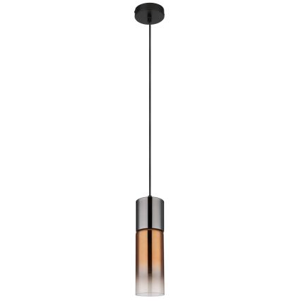 Globo - Kattokruunu johdossa 1xE27/25W/230V halkaisija 10,5 cm musta/kupari