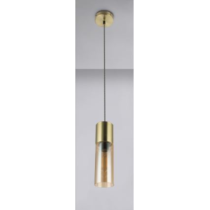 Globo - Kattokruunu johdossa 1xE27/25W/230V halkaisija 10,5 cm messinki