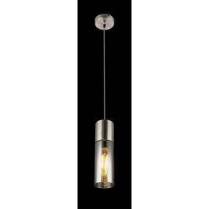 Globo - Kattokruunu johdossa 1xE27/25W/230V halkaisija 10,5 cm mattakromi