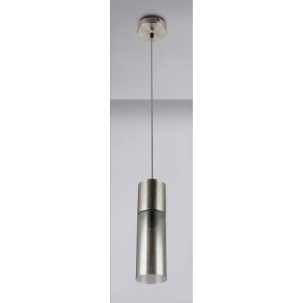 Globo - Kattokruunu johdossa 1xE27/25W/230V halkaisija 10,5 cm mattakromi