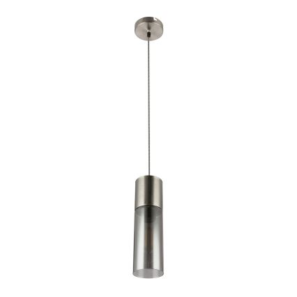 Globo - Kattokruunu johdossa 1xE27/25W/230V halkaisija 10,5 cm mattakromi