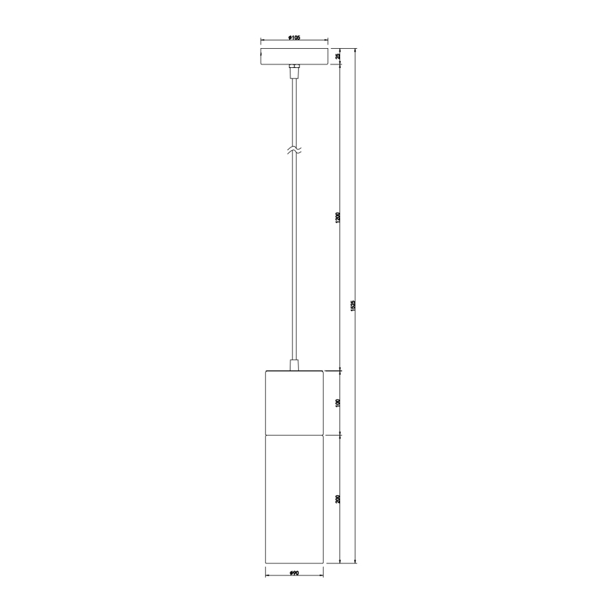 Globo - Kattokruunu johdossa 1xE27/25W/230V halkaisija 10,5 cm mattakromi