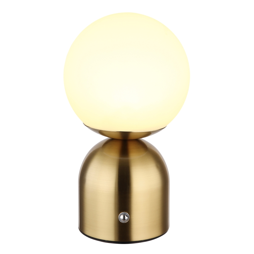 Globo - Himmennettävä LED-kosketuspöytävalaisin LED/2,5W/3,7V 2700K/4000K/6500K 1800 mAh USB messinki