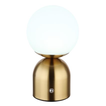 Globo - Himmennettävä LED-kosketuspöytävalaisin LED/2,5W/3,7V 2700K/4000K/6500K 1800 mAh USB messinki