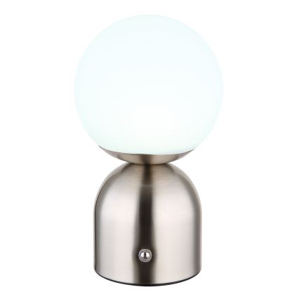 Globo - Himmennettävä LED-kosketuspöytävalaisin LED/2,5W/3,7V 2700K/4000K/6500K 1800 mAh USB mattakromi