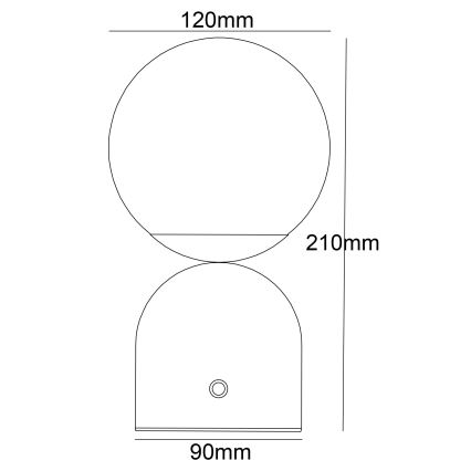 Globo - Himmennettävä LED-kosketuspöytävalaisin LED/2,5W/3,7V 2700/4000/65000K 1800 mAh USB musta