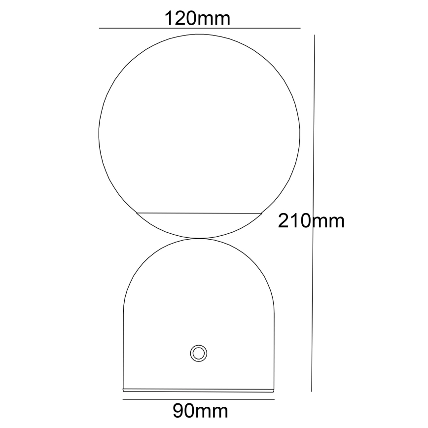 Globo - Himmennettävä LED-kosketuspöytävalaisin LED/2,5W/3,7V 2700/4000/65000K 1800 mAh USB musta