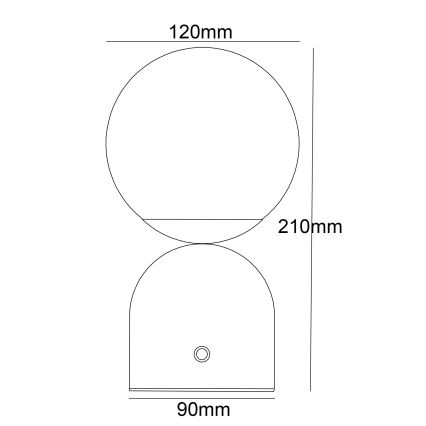 Globo - Himmennettävä LED-kosketuspöytävalaisin LED/2,5W/3,7V 2700/4000/6500K 1800 mAh USB valkoinen