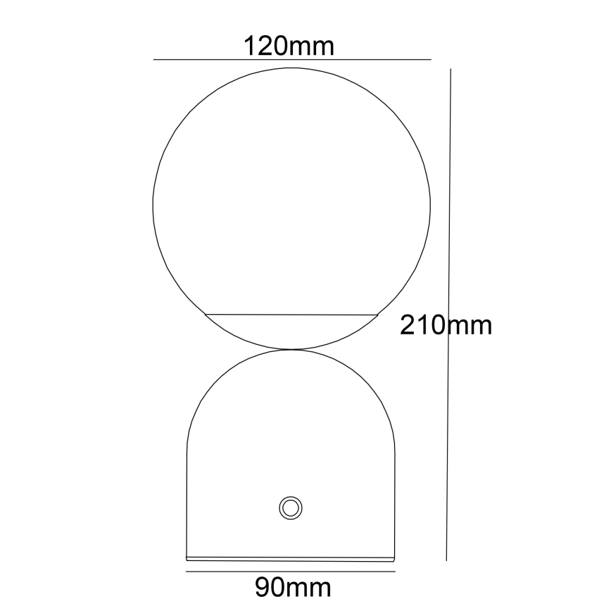 Globo - Himmennettävä LED-kosketuspöytävalaisin LED/2,5W/3,7V 2700/4000/6500K 1800 mAh USB valkoinen