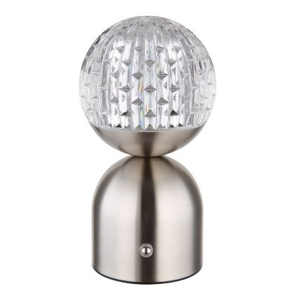 Globo - Himmennettävä LED-kosketuspöytävalaisin LED/2,5W/3,7V 2700/4000/6500K 1800 mAh USB mattakromi