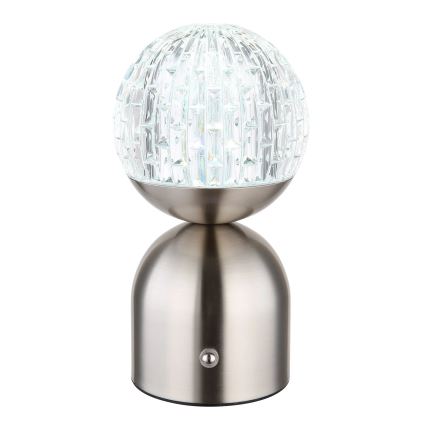 Globo - Himmennettävä LED-kosketuspöytävalaisin LED/2,5W/3,7V 2700/4000/6500K 1800 mAh USB mattakromi