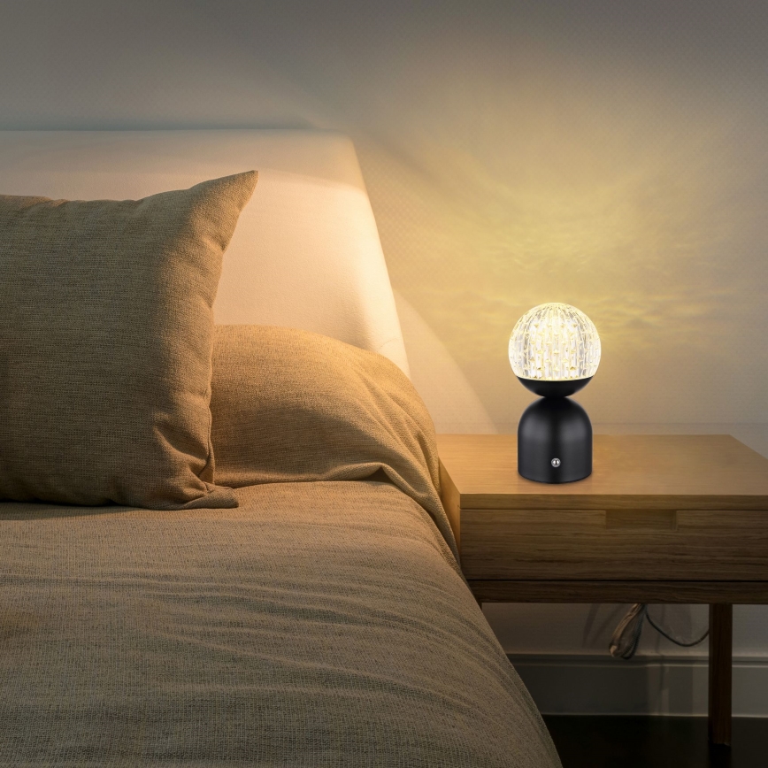 Globo - Himmennettävä LED-kosketuspöytävalaisin LED/2,5W/3,7V 2700/4000/6500K 1800 mAh USB musta