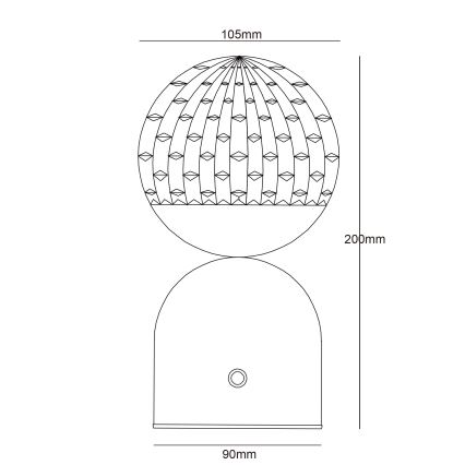Globo - Himmennettävä LED-kosketuspöytävalaisin LED/2,5W/3,7V 2700/4000/6500K 1800 mAh USB musta