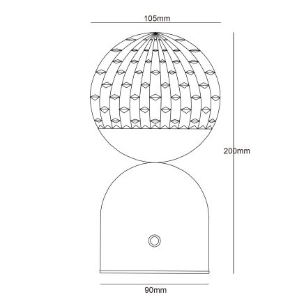 Globo - Himmennettävä LED-kosketuspöytävalaisin LED/2,5W/3,7V 2700/4000/65000K 1800 mAh USB valkoinen