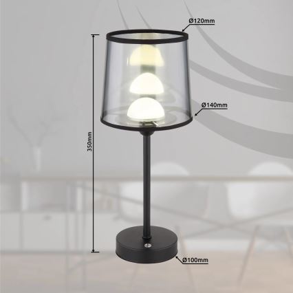 Globo - LED Himmennettävä ladattava kosketuspöytävalaisin LED/2,5W/3,7V 2700/4000/6500K 1800 mAh musta