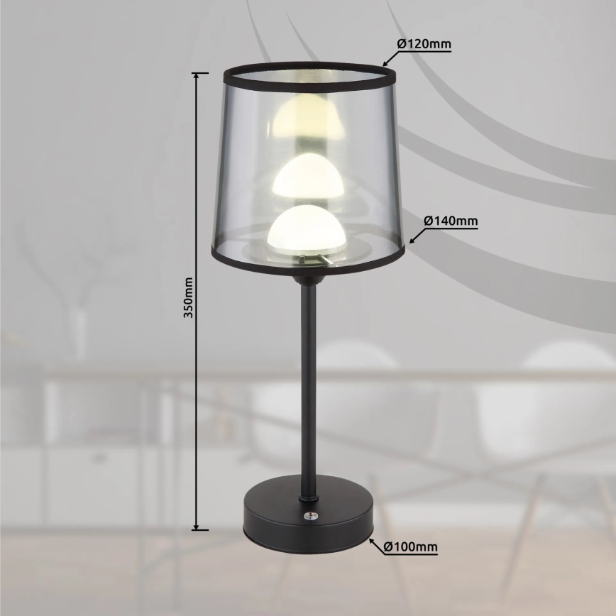 Globo - LED Himmennettävä ladattava kosketuspöytävalaisin LED/2,5W/3,7V 2700/4000/6500K 1800 mAh musta