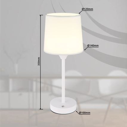 Globo - LED Himmennettävä ladattava kosketuspöytävalaisin LED/2,5W/3,7V 2700/4000/6500K 1800 mAh valkoinen