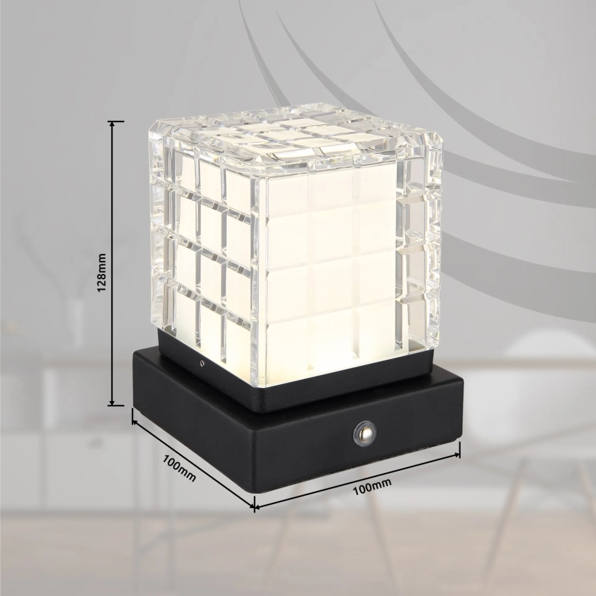 Globo - Himmennettävä LED-kosketuspöytävalaisin LED/2,5W/3,7V 2700K/4000K/6500K 1800 mAh USB musta