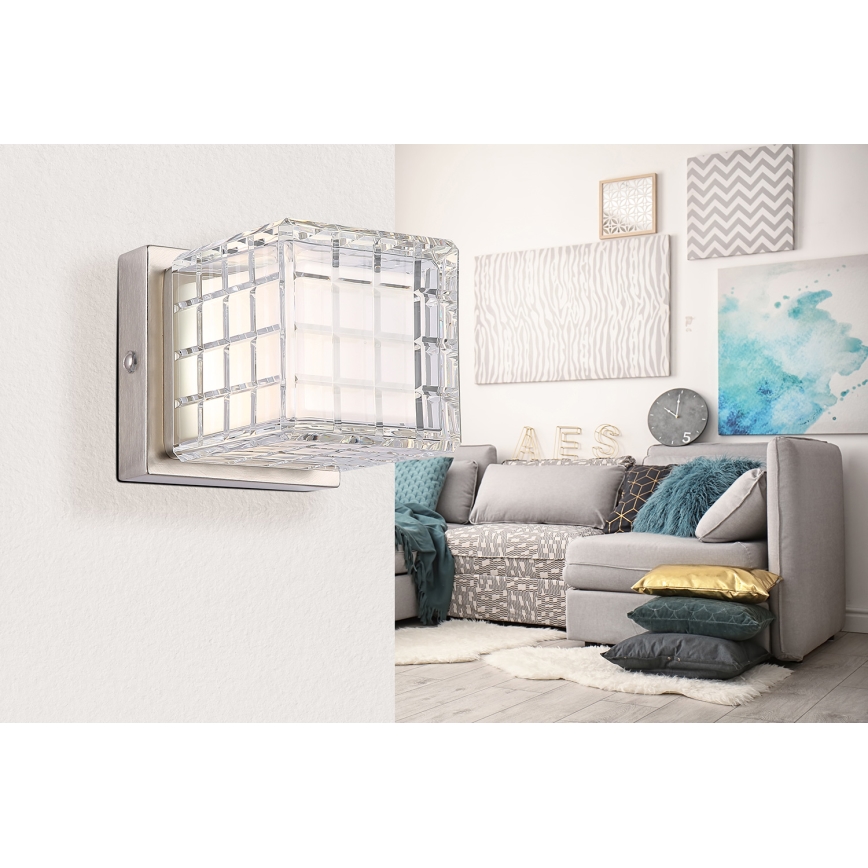 Globo - Himmennettävä LED-kosketuspöytävalaisin LED/2,5W/3,7V 2700K/4000K/6500K 1800 mAh USB mattakromi