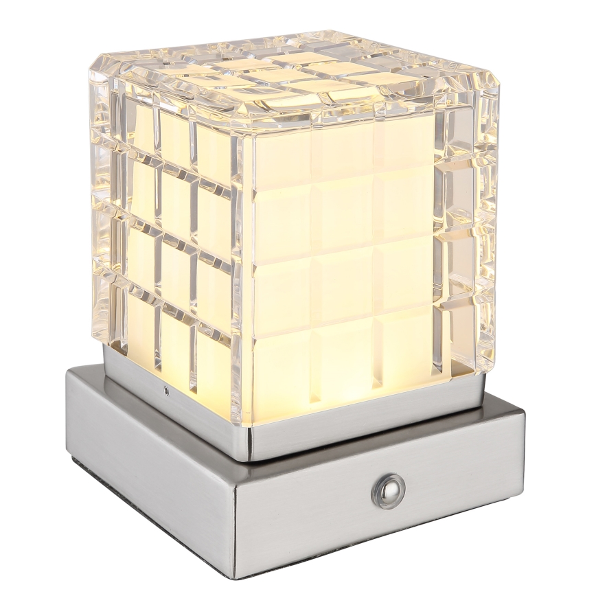 Globo - Himmennettävä LED-kosketuspöytävalaisin LED/2,5W/3,7V 2700K/4000K/6500K 1800 mAh USB mattakromi