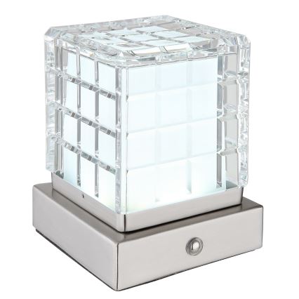 Globo - Himmennettävä LED-kosketuspöytävalaisin LED/2,5W/3,7V 2700K/4000K/6500K 1800 mAh USB mattakromi