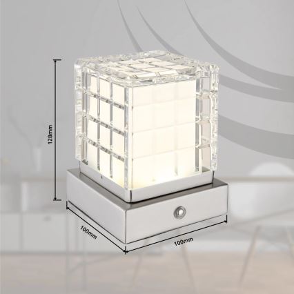 Globo - Himmennettävä LED-kosketuspöytävalaisin LED/2,5W/3,7V 2700K/4000K/6500K 1800 mAh USB mattakromi