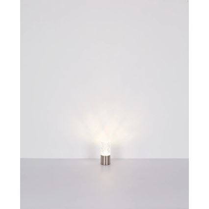 Globo - Himmennettävä LED-kosketuspöytävalaisin LED/2,5W/3,7V 2700K/4000K/6500K 1800 mAh USB mattakromi