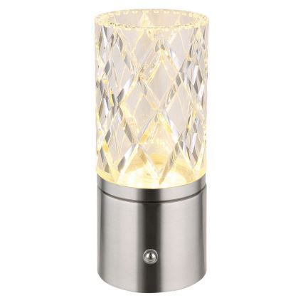 Globo - Himmennettävä LED-kosketuspöytävalaisin LED/2,5W/3,7V 2700K/4000K/6500K 1800 mAh USB mattakromi