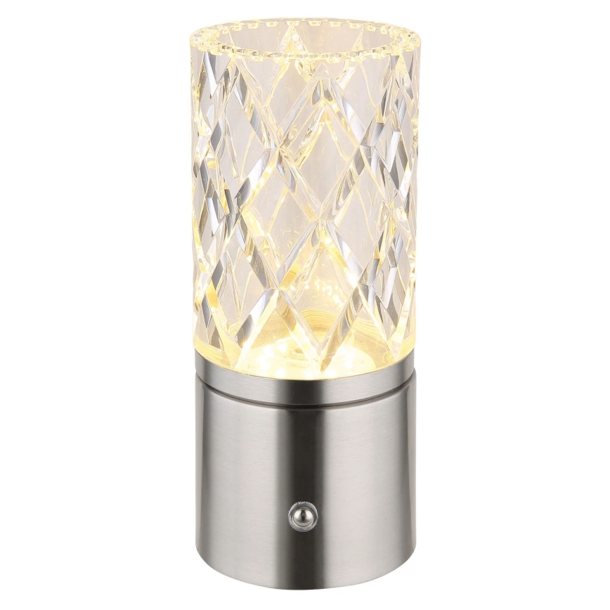 Globo - Himmennettävä LED-kosketuspöytävalaisin LED/2,5W/3,7V 2700K/4000K/6500K 1800 mAh USB mattakromi