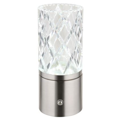 Globo - Himmennettävä LED-kosketuspöytävalaisin LED/2,5W/3,7V 2700K/4000K/6500K 1800 mAh USB mattakromi