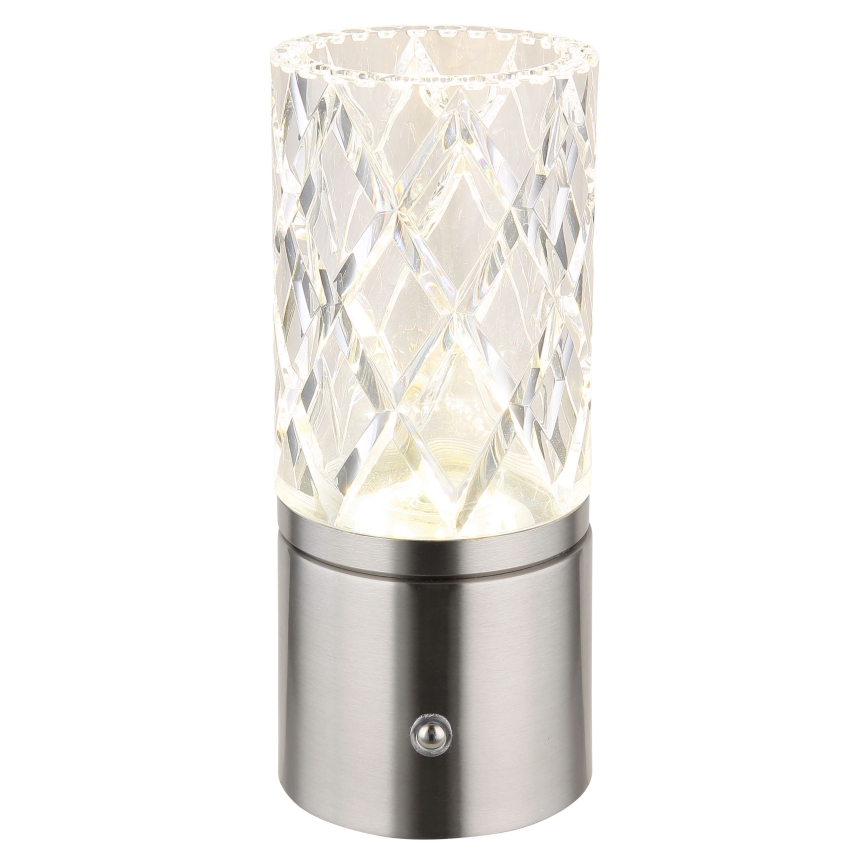 Globo - Himmennettävä LED-kosketuspöytävalaisin LED/2,5W/3,7V 2700K/4000K/6500K 1800 mAh USB mattakromi