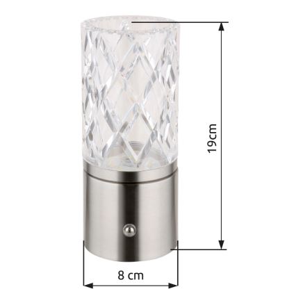 Globo - Himmennettävä LED-kosketuspöytävalaisin LED/2,5W/3,7V 2700K/4000K/6500K 1800 mAh USB mattakromi