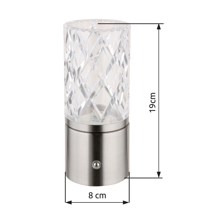 Globo - Himmennettävä LED-kosketuspöytävalaisin LED/2,5W/3,7V 2700K/4000K/6500K 1800 mAh USB mattakromi