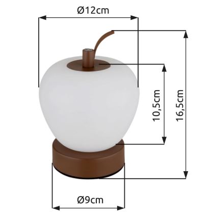 Globo - Himmennettävä LED-kosketuspöytävalaisin LED/2W/3,7V 2700K/4000K/6500K 1200 mAh USB ruskea