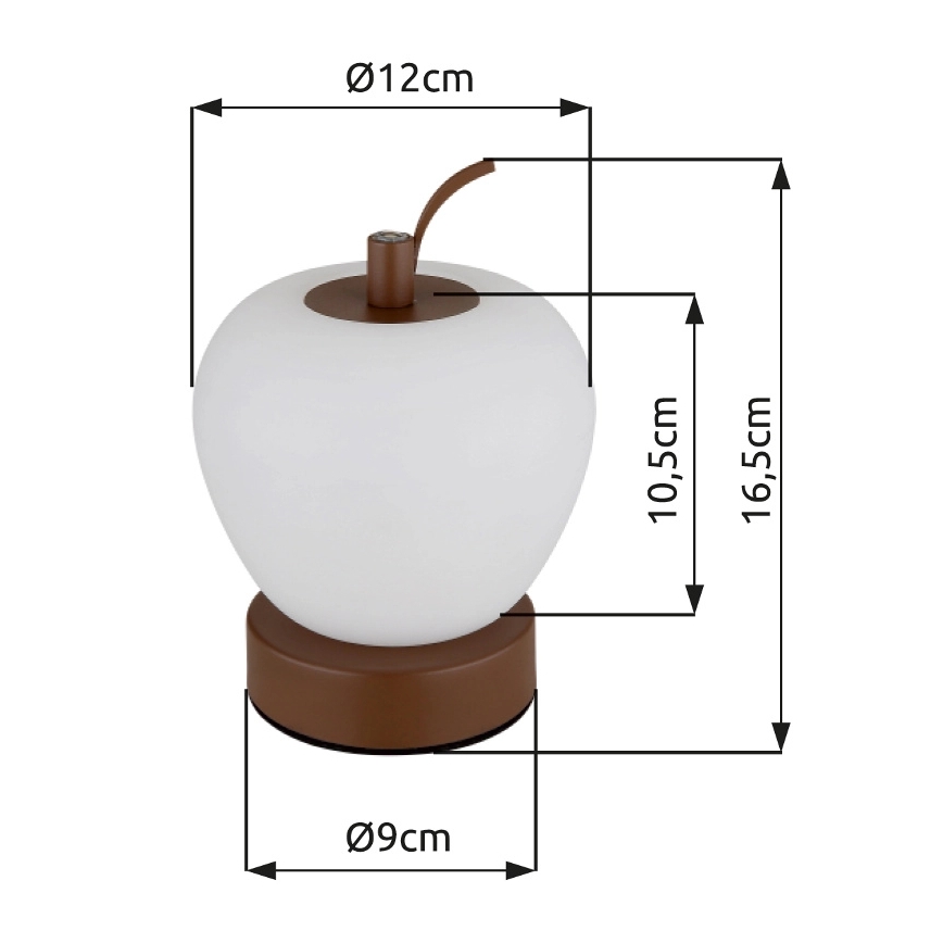 Globo - Himmennettävä LED-kosketuspöytävalaisin LED/2W/3,7V 2700K/4000K/6500K 1200 mAh USB ruskea
