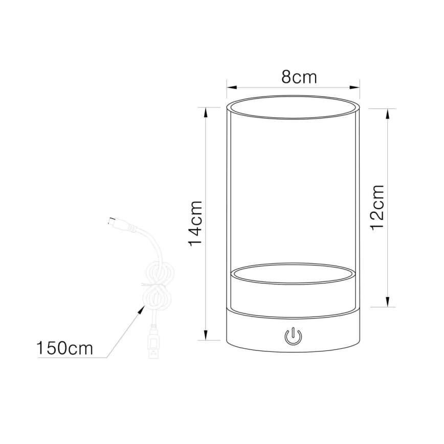 Globo - LED Ulkotila himmennettävä ladattava kosketus pöytävalaisin LED/2W/3,7V 2700/4000/6500K 1200mAh IP44 ruskea