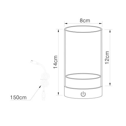 Globo - LED Ulkotila himmennettävä ladattava kosketus pöytävalaisin LED/2W/3,7V 2700/4000/6500K 1200mAh IP44 vihreä