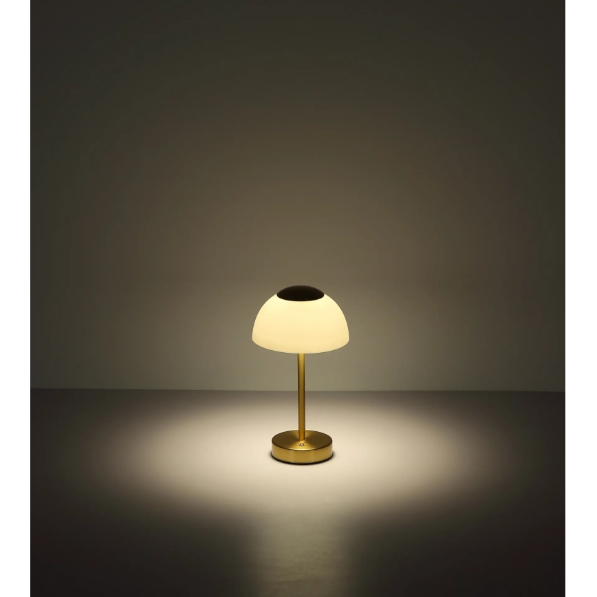 Globo - LED Himmennettävä ja ladattava pöytälamppu LED/2,5W/5V 1800mAh 2700K/4000K/6500K messinki