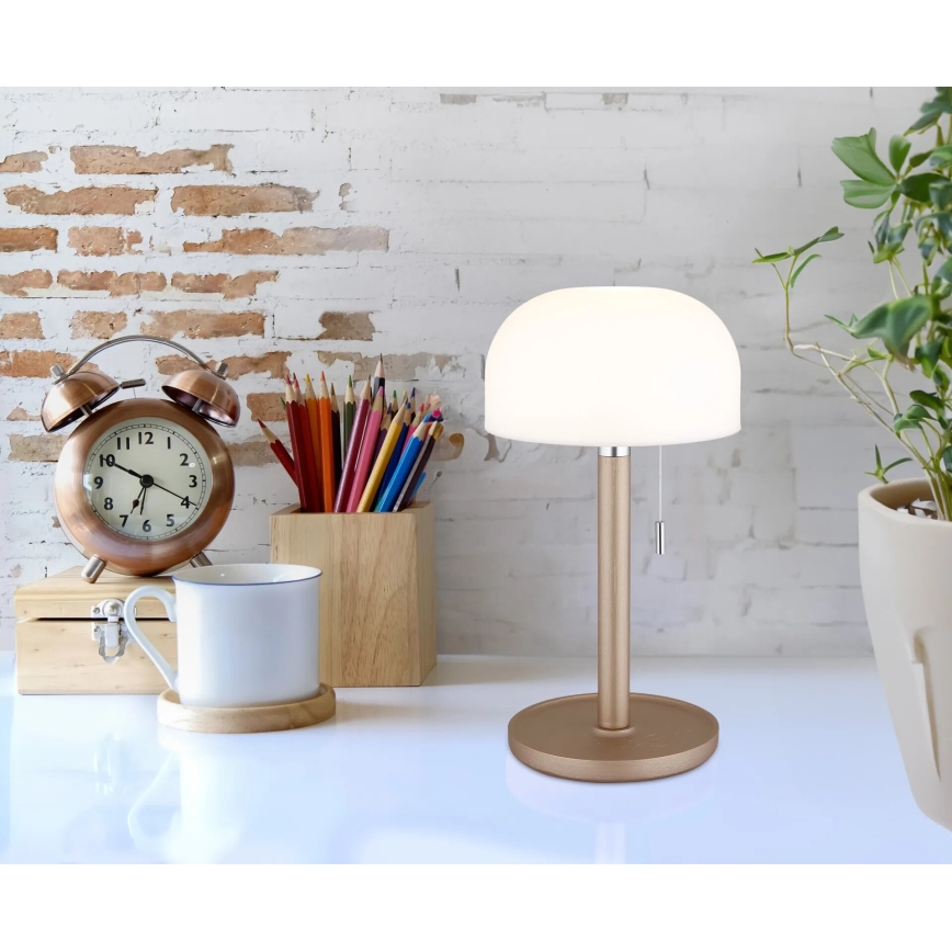 Globo - LED Ladattava pöytävalaisin LED/1,5W/3,7V 3000/4200/6000K 1800mAh ruskea